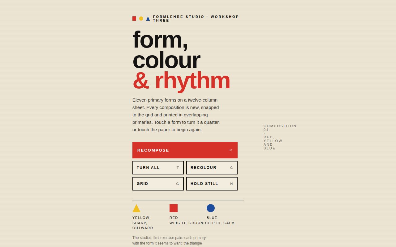 Screenshot of Formlehre Composition Machine