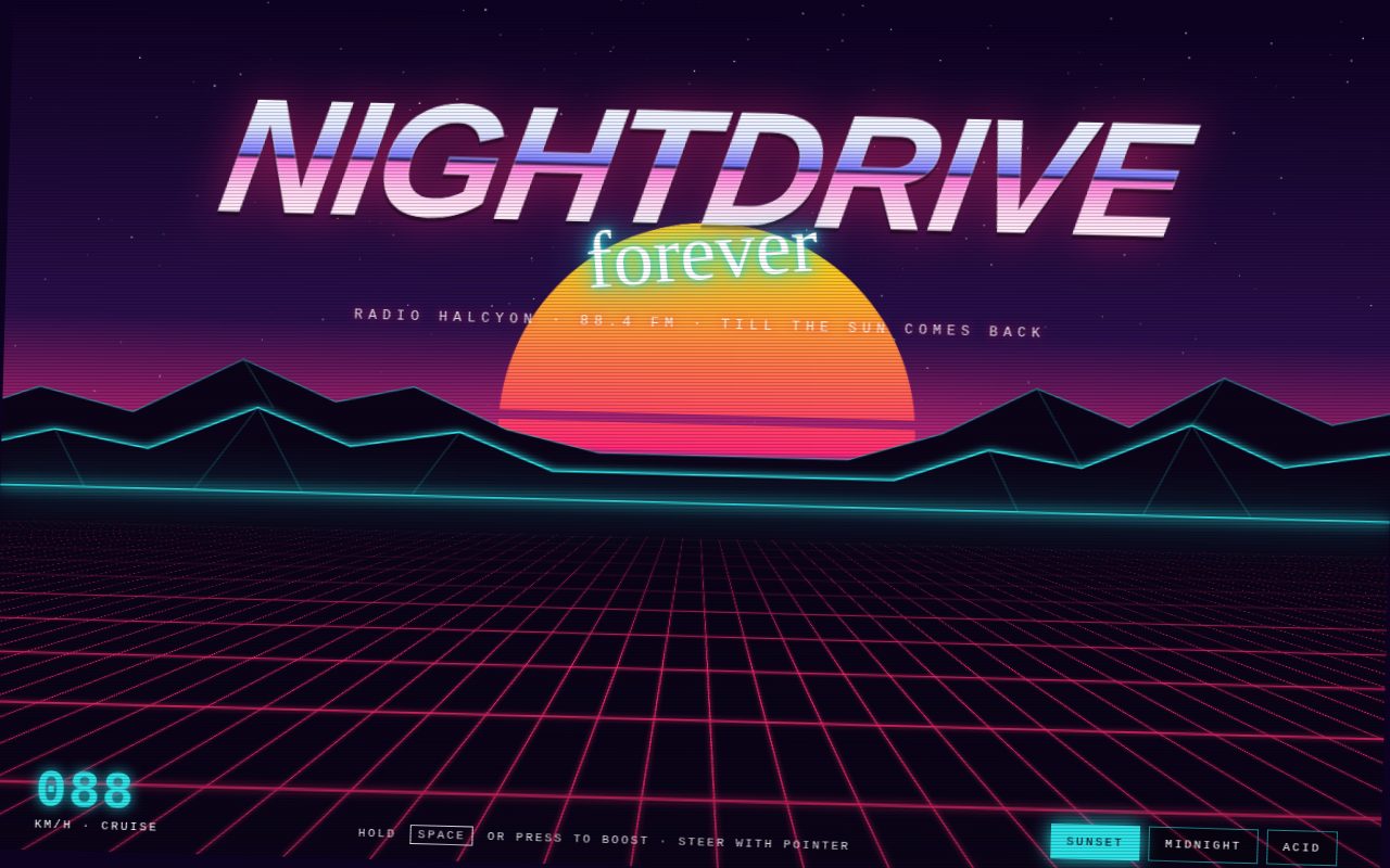 Screenshot of Nightdrive, Radio Halcyon