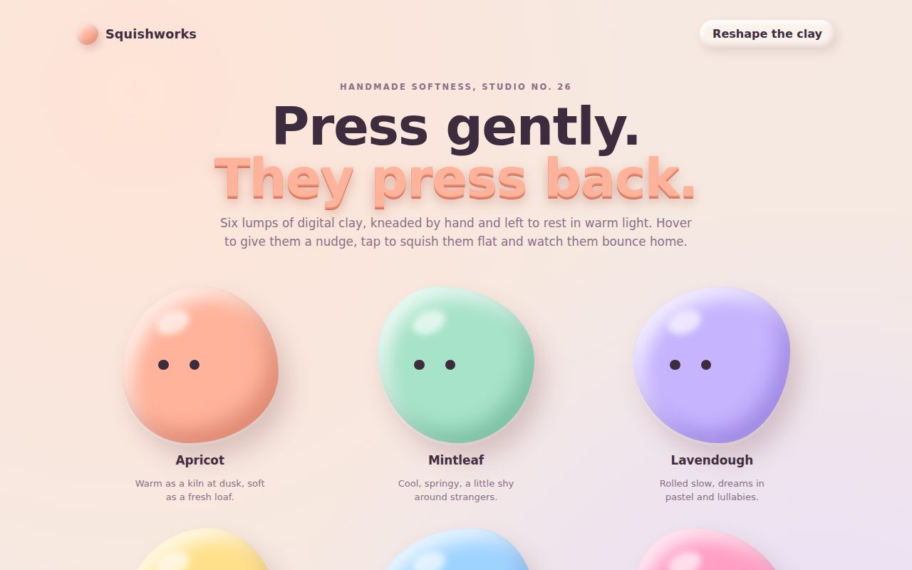 Screenshot of Squishworks Clay Studio