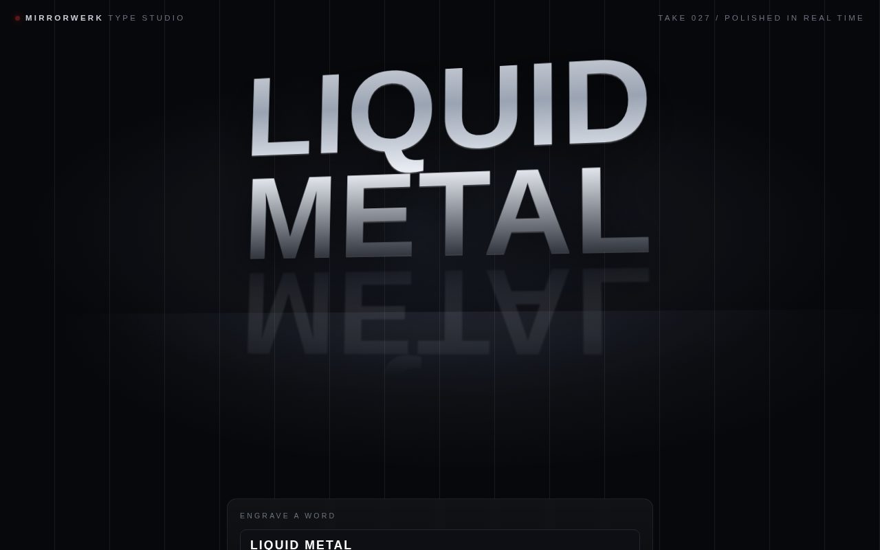 Screenshot of Mirrorwerk Chrome Type