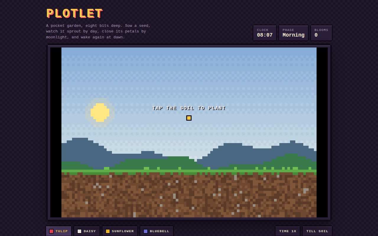 Screenshot of Plotlet Pixel Garden