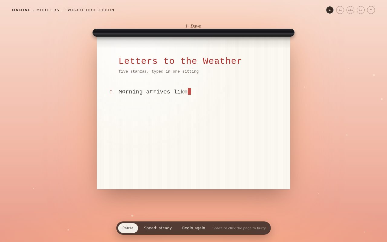 Screenshot of Letters to the Weather