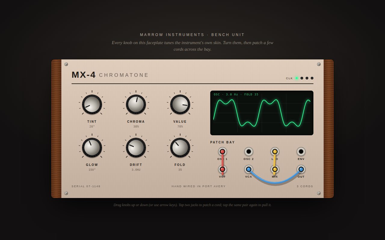 Screenshot of Chromatone Bench Unit