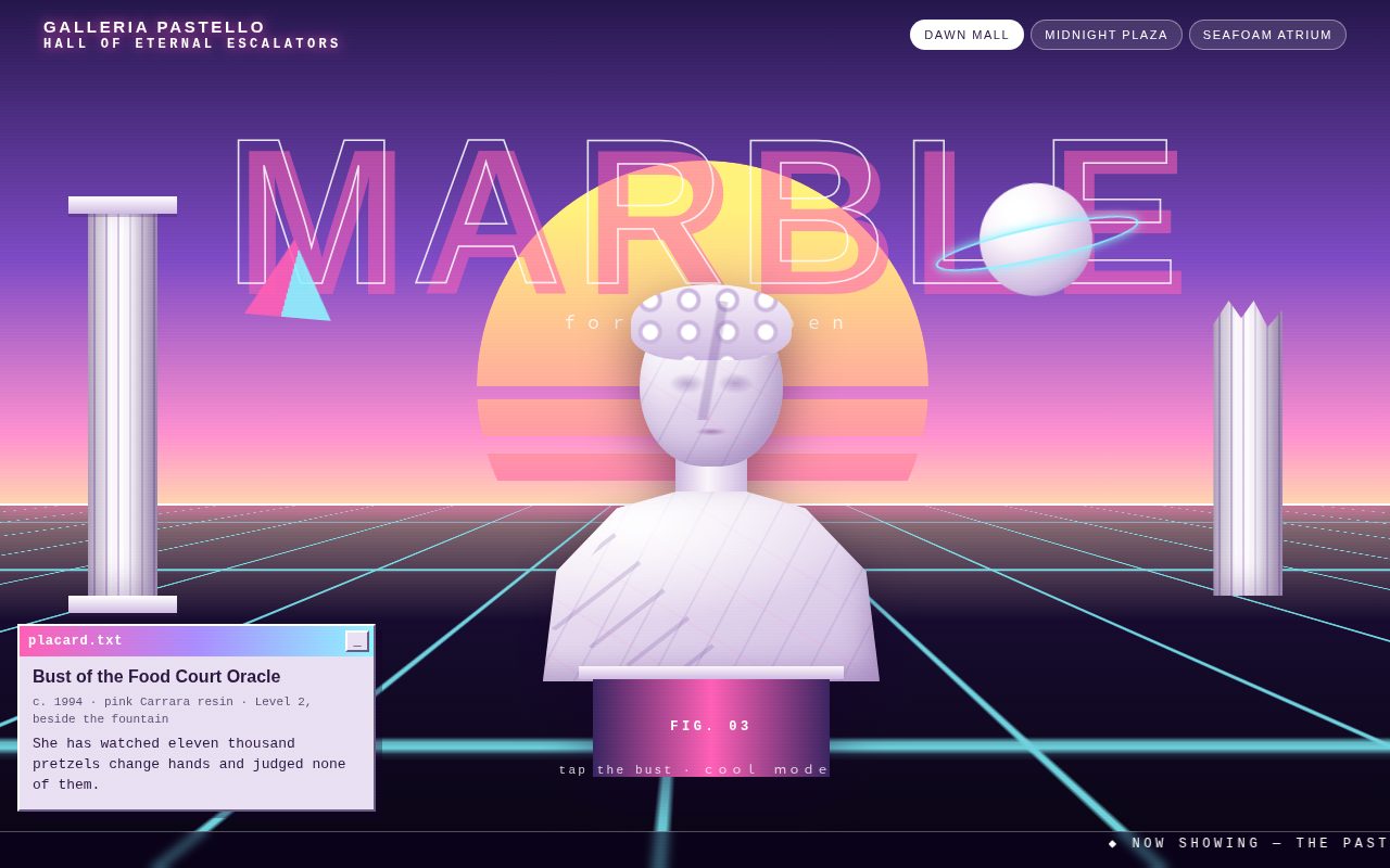 Screenshot of Galleria Pastello Statues