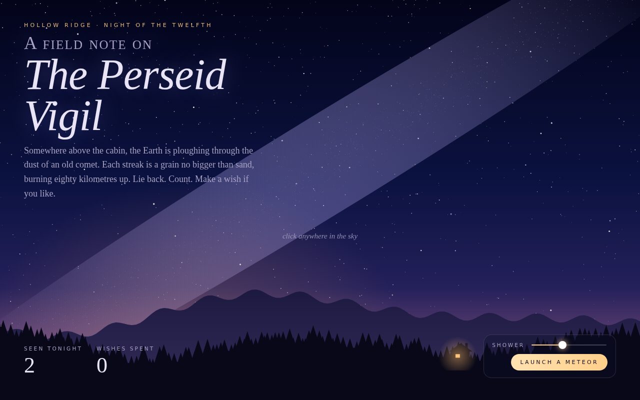 Screenshot of The Perseid Vigil