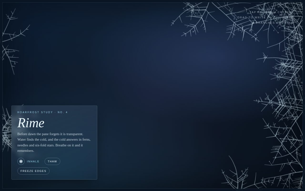 Screenshot of Rime, A Frost Study