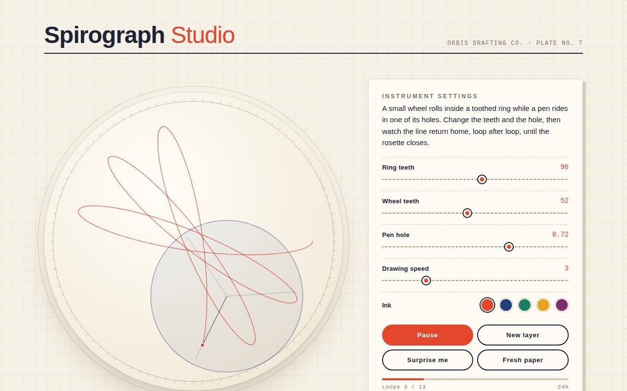 Screenshot of Spirograph Studio