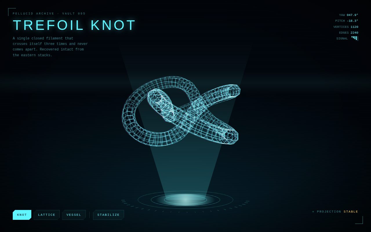 Screenshot of Pellucid Archive Hologram