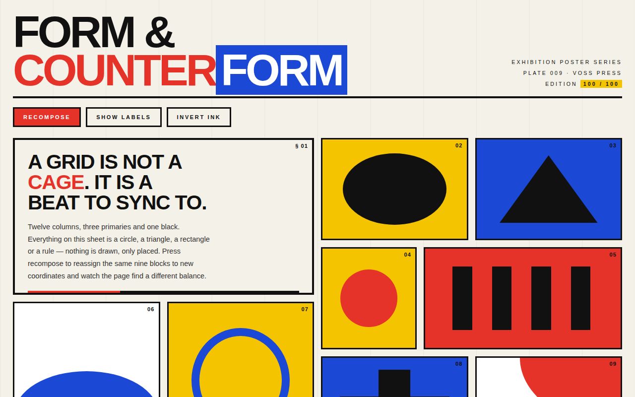 Screenshot of Bauhaus Grid — Recomposable Poster Composition