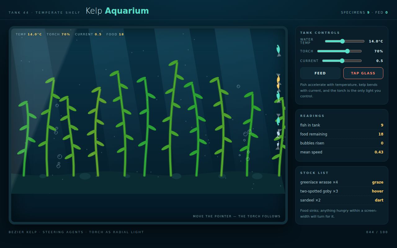 Screenshot of Kelp Aquarium — Torchlit Temperate Tank