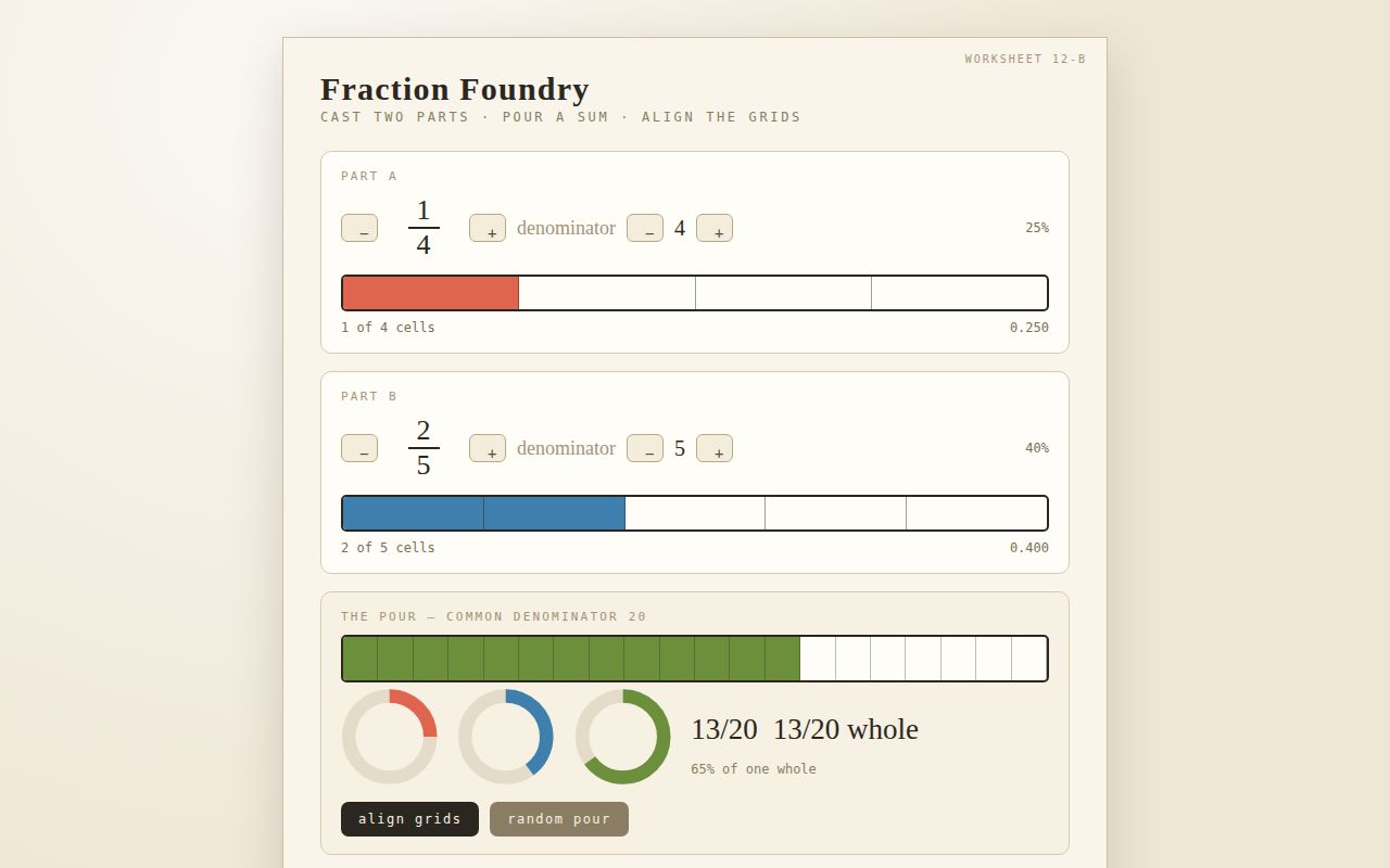 Screenshot of Fraction Foundry