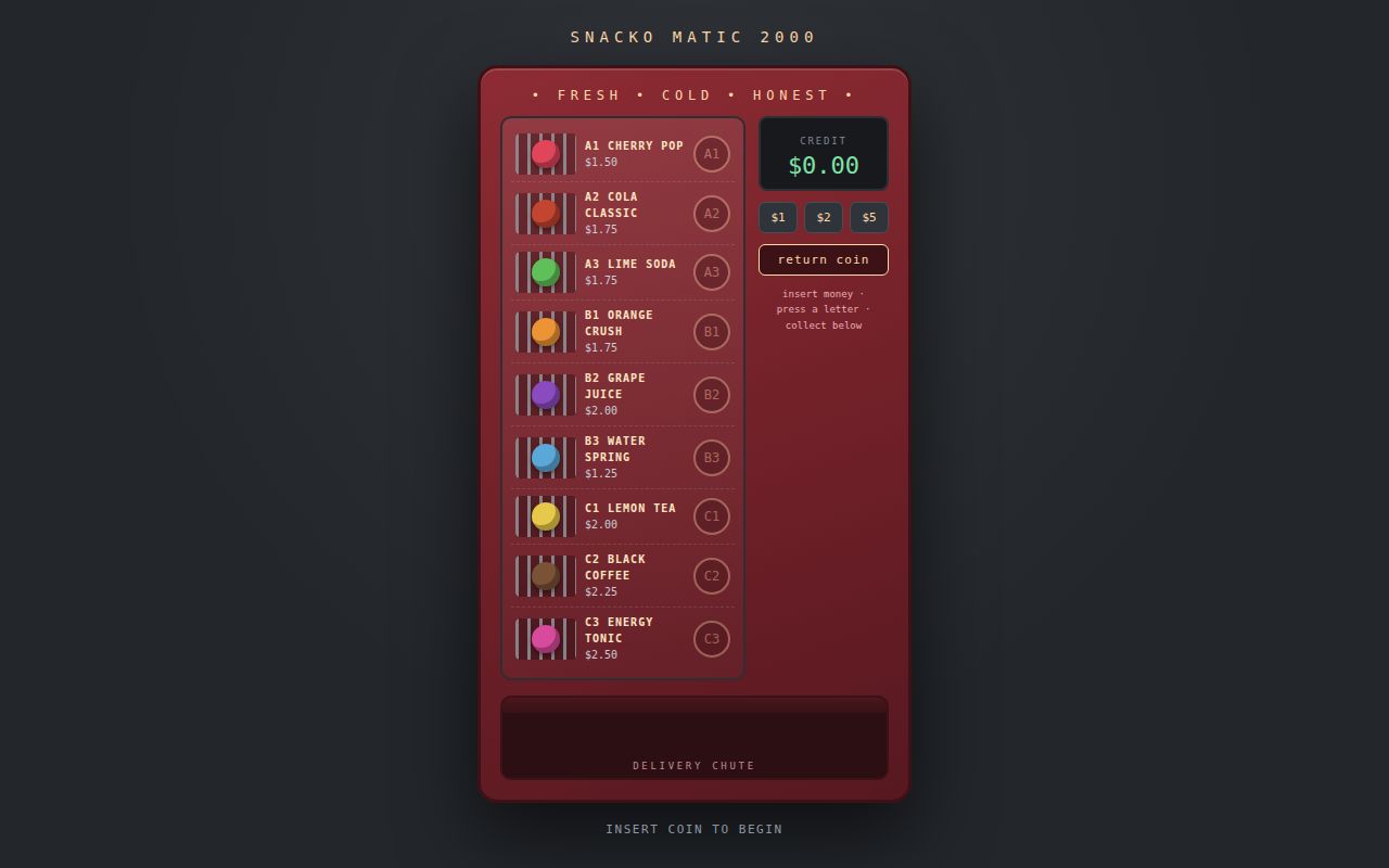 Screenshot of Vending Machine