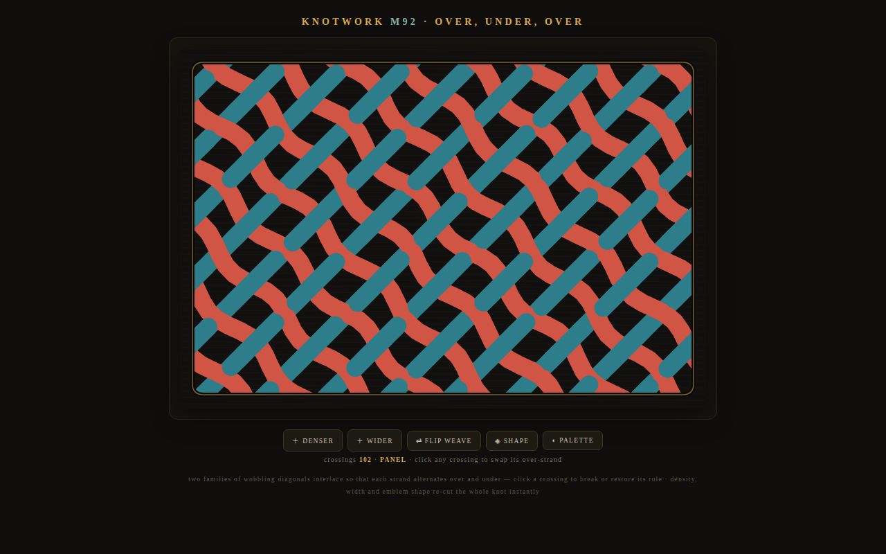 Screenshot of Knotwork — Over, Under, Over