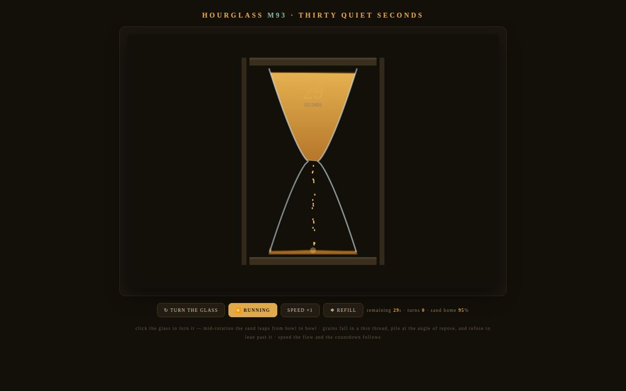 Screenshot of Hourglass — Thirty Quiet Seconds