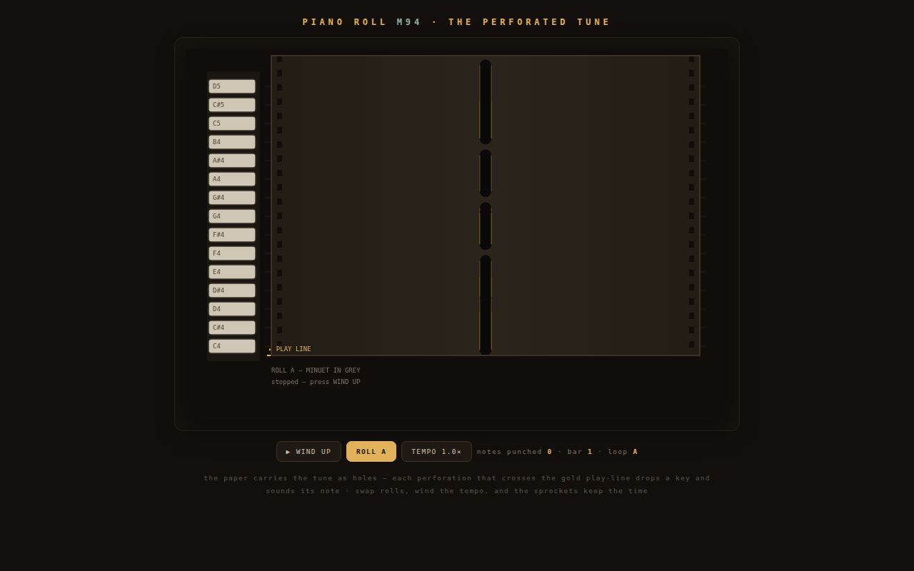 Screenshot of Piano Roll — The Perforated Tune