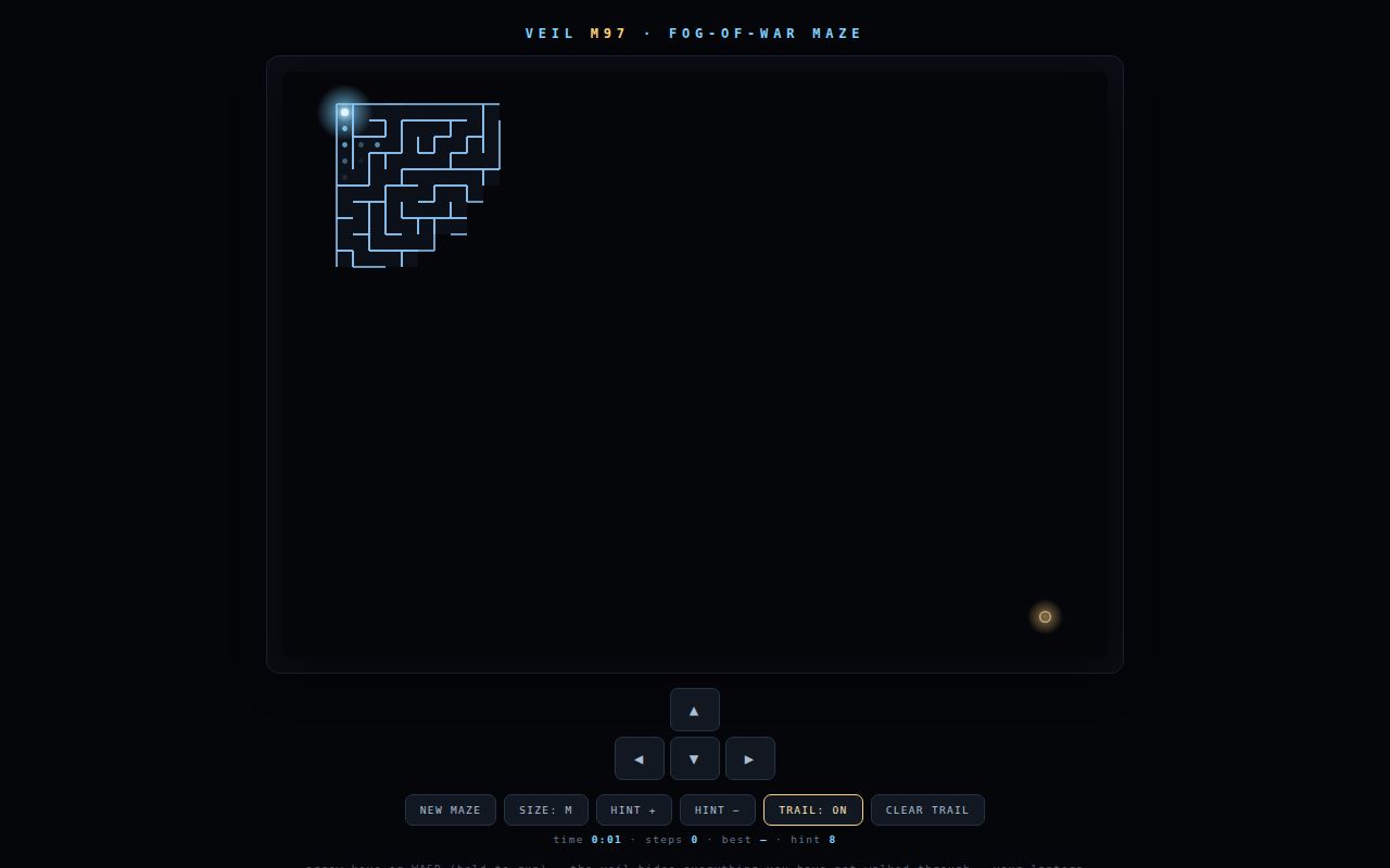 Screenshot of Veil — Fog-of-War Maze