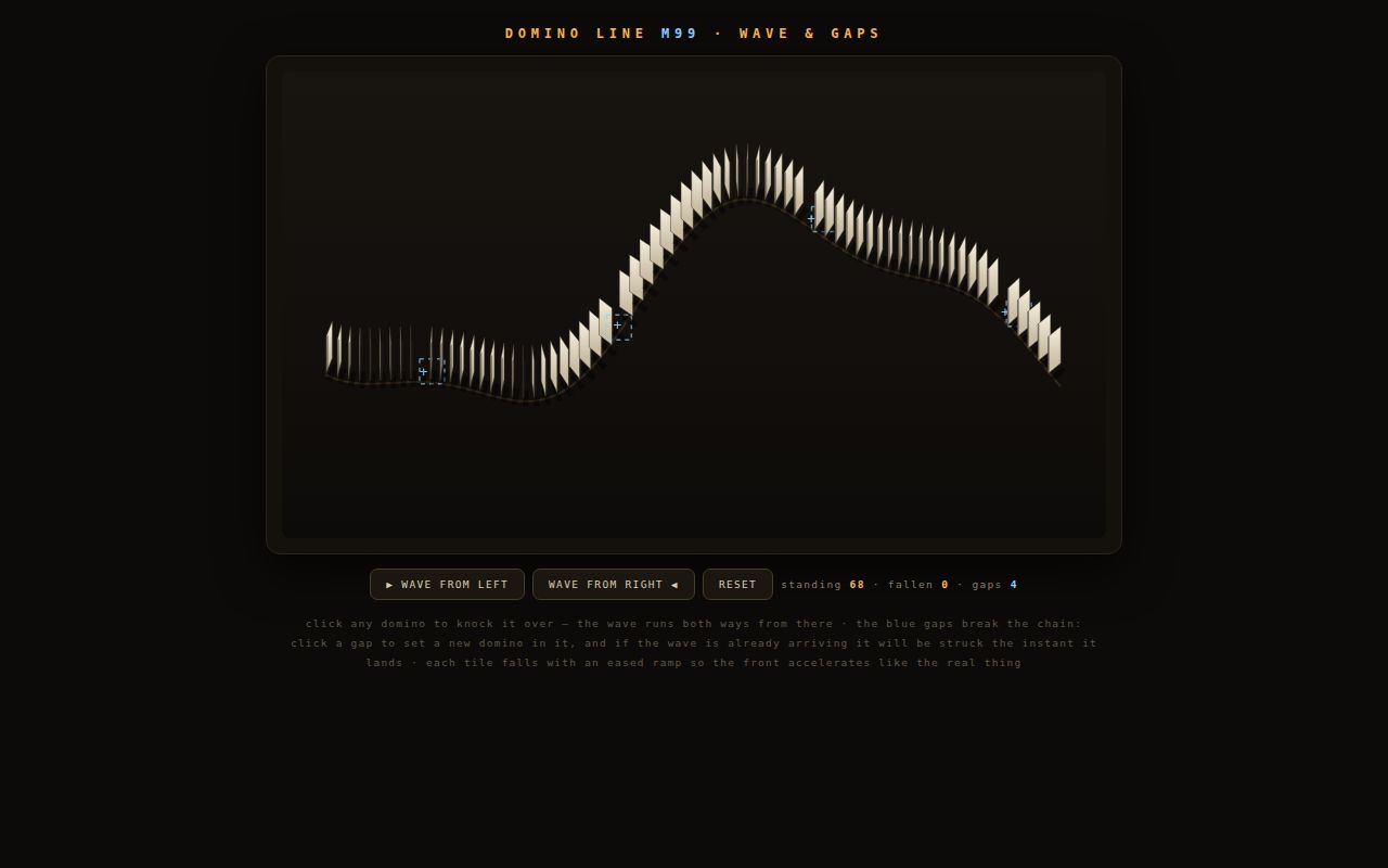 Screenshot of Domino Line — Wave & Gaps