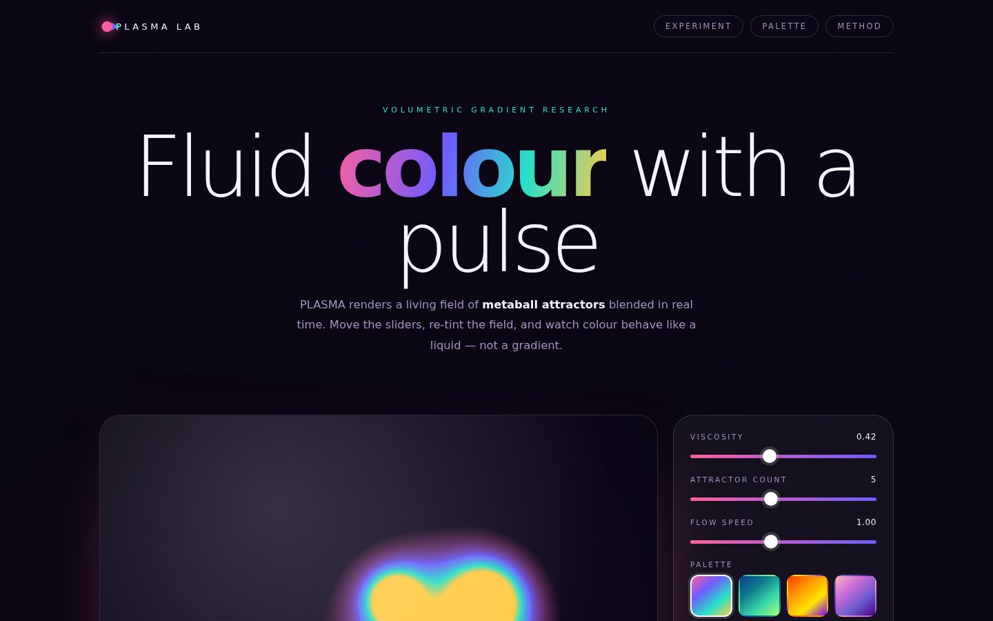 PLASMA — Liquid Gradient Laboratory screenshot