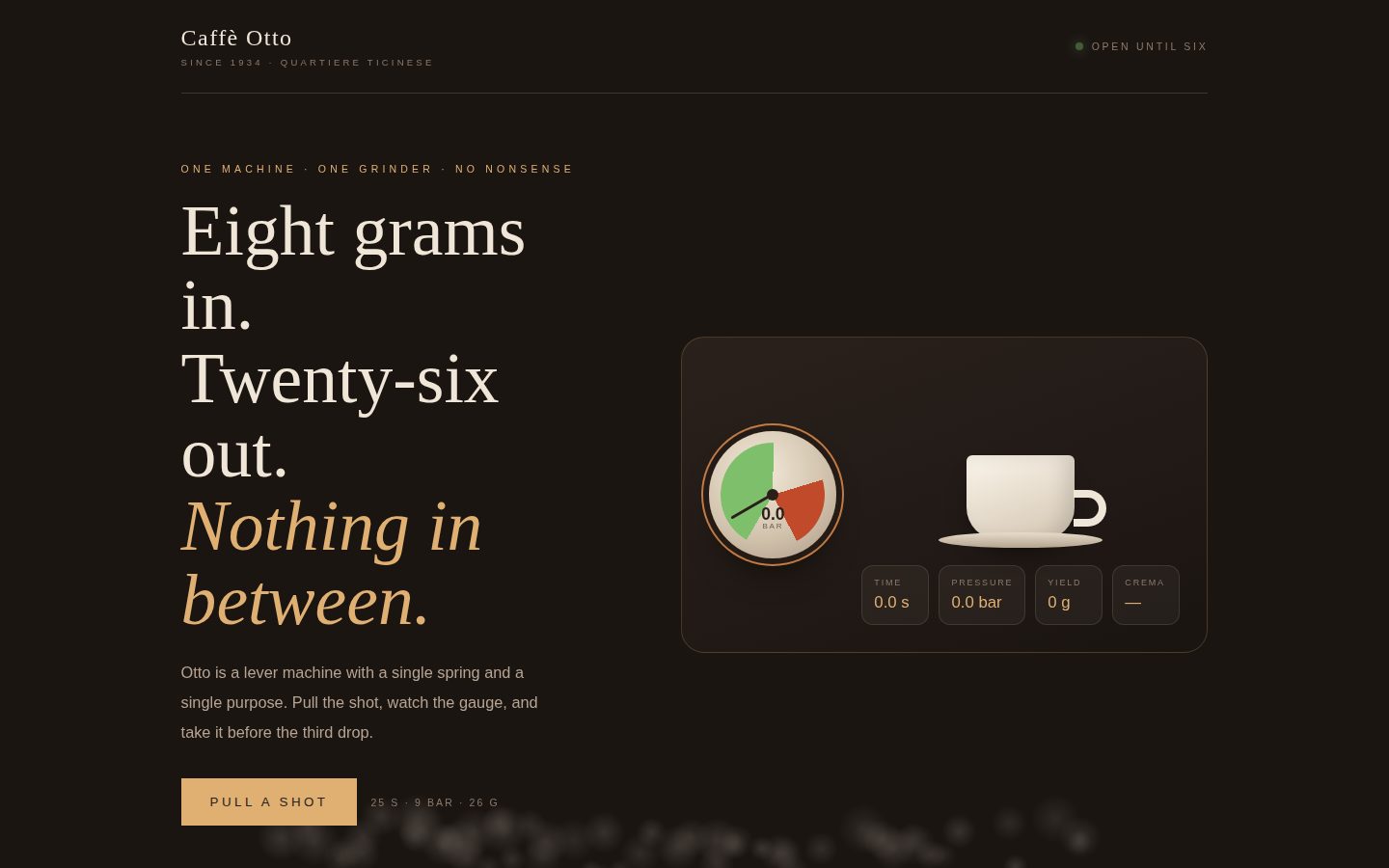 CAFFÈ OTTO — a small espresso bar screenshot