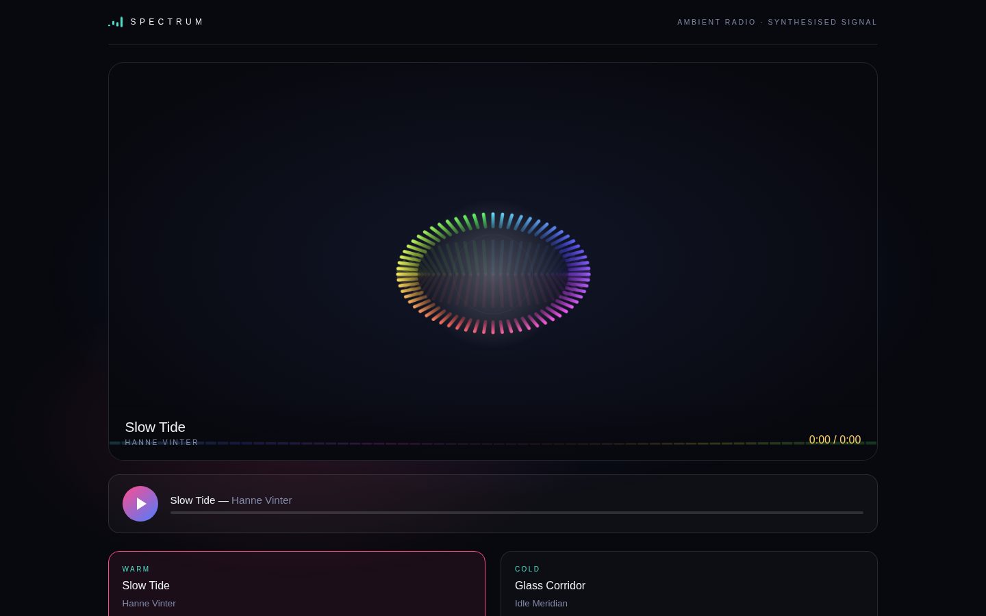 SPECTRUM — an ambient player screenshot