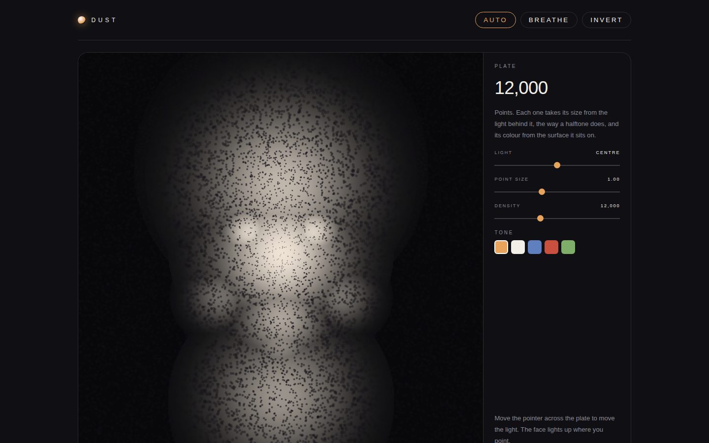 DUST — a portrait in twelve thousand points screenshot