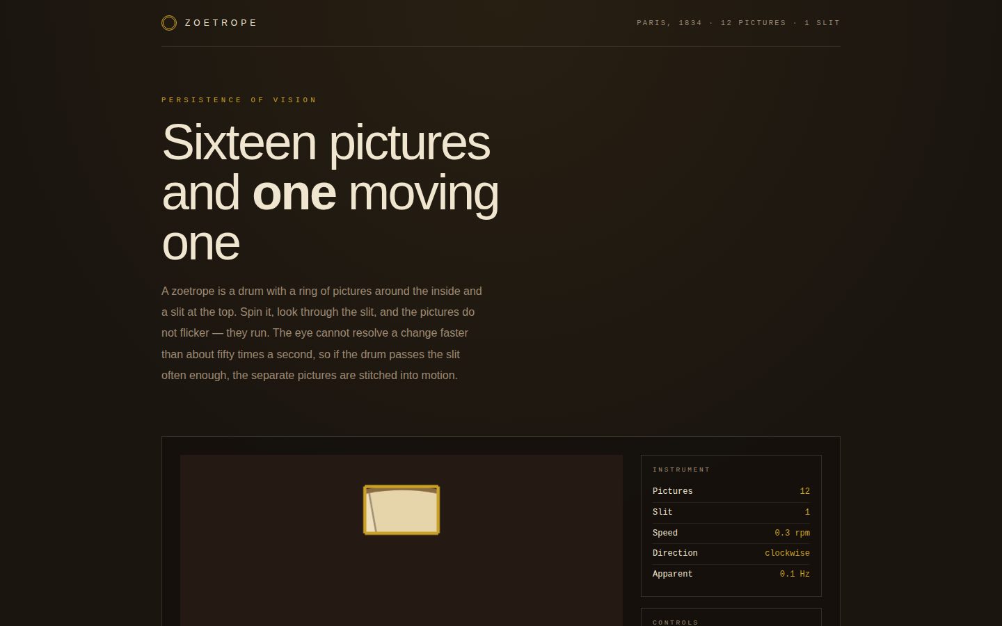 ZOETROPE — the drum of pictures screenshot