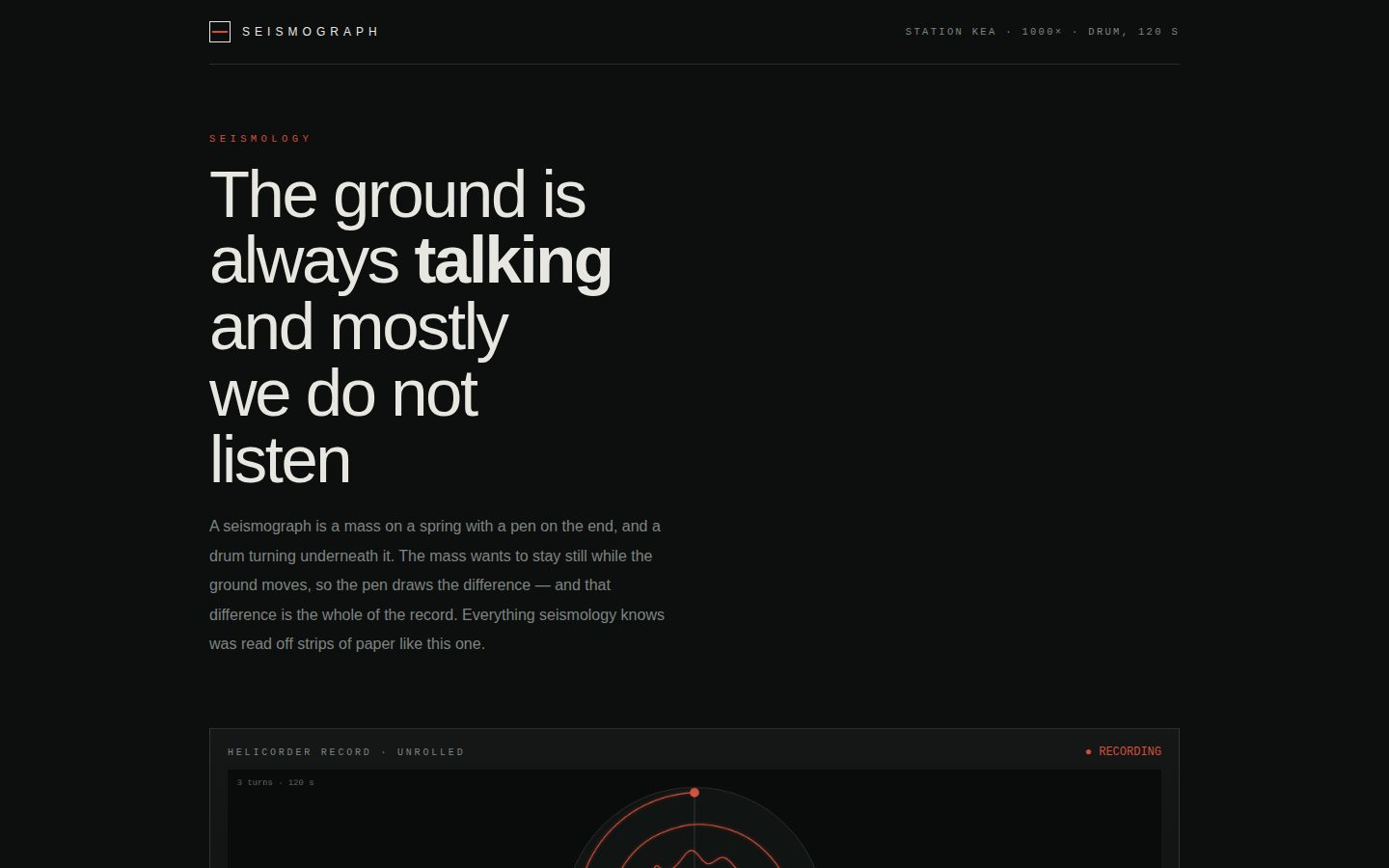SEISMOGRAPH — the record of a shaking screenshot