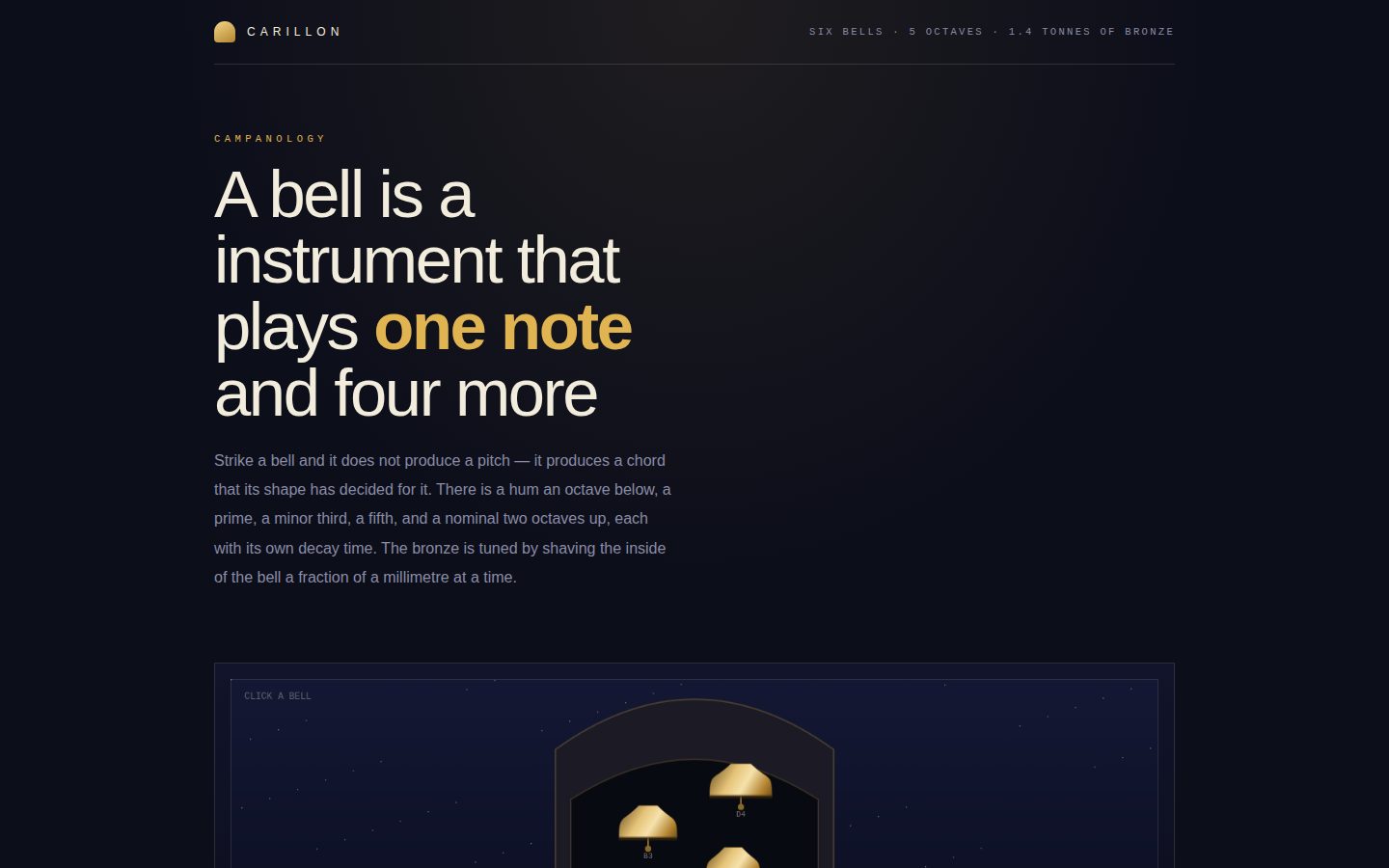 CARILLON — a tower of bells screenshot