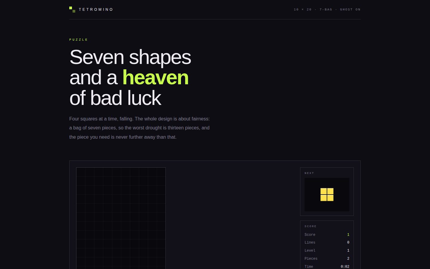 TETROMINO — the falling block screenshot