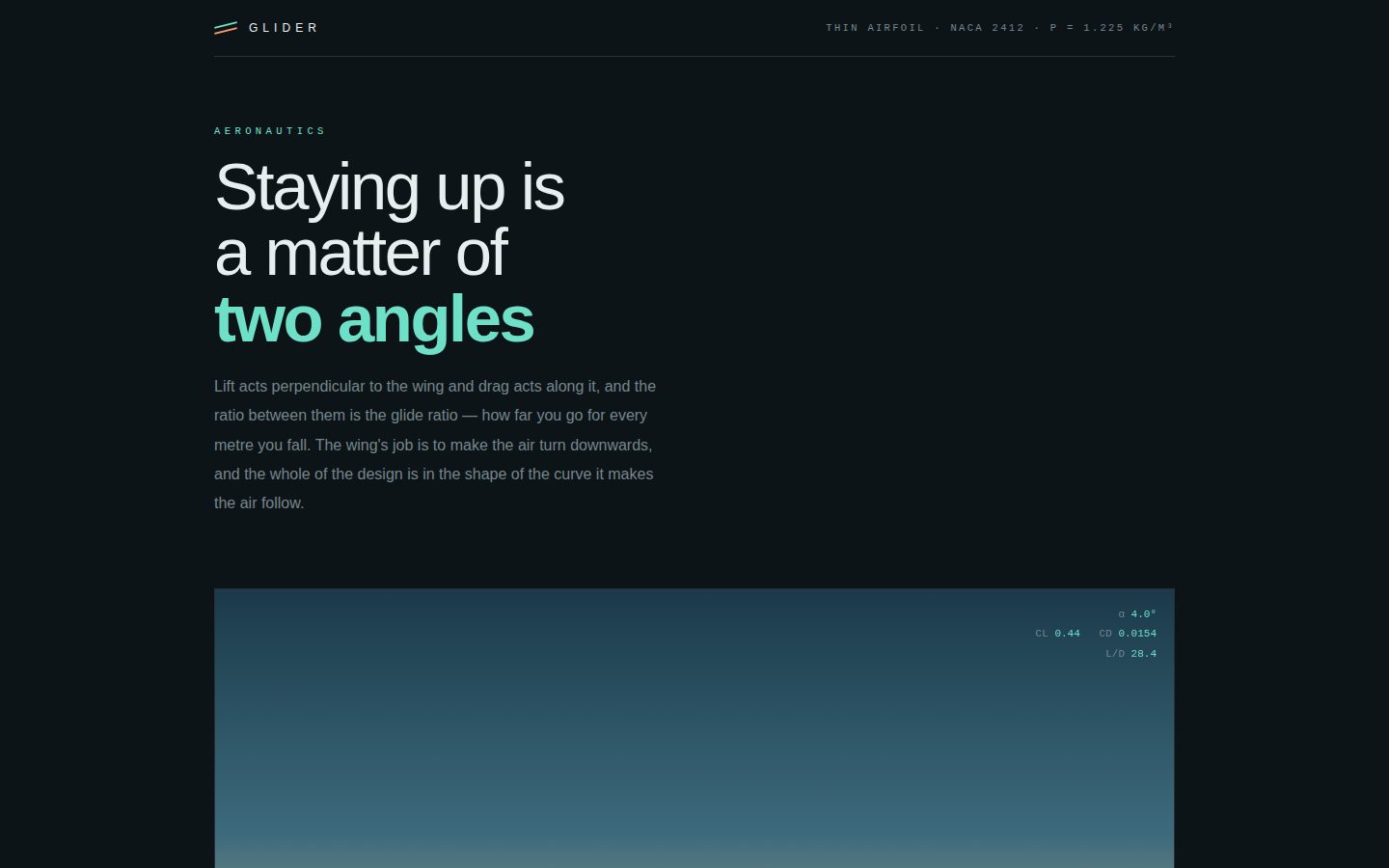 GLIDER — the arithmetic of staying up screenshot