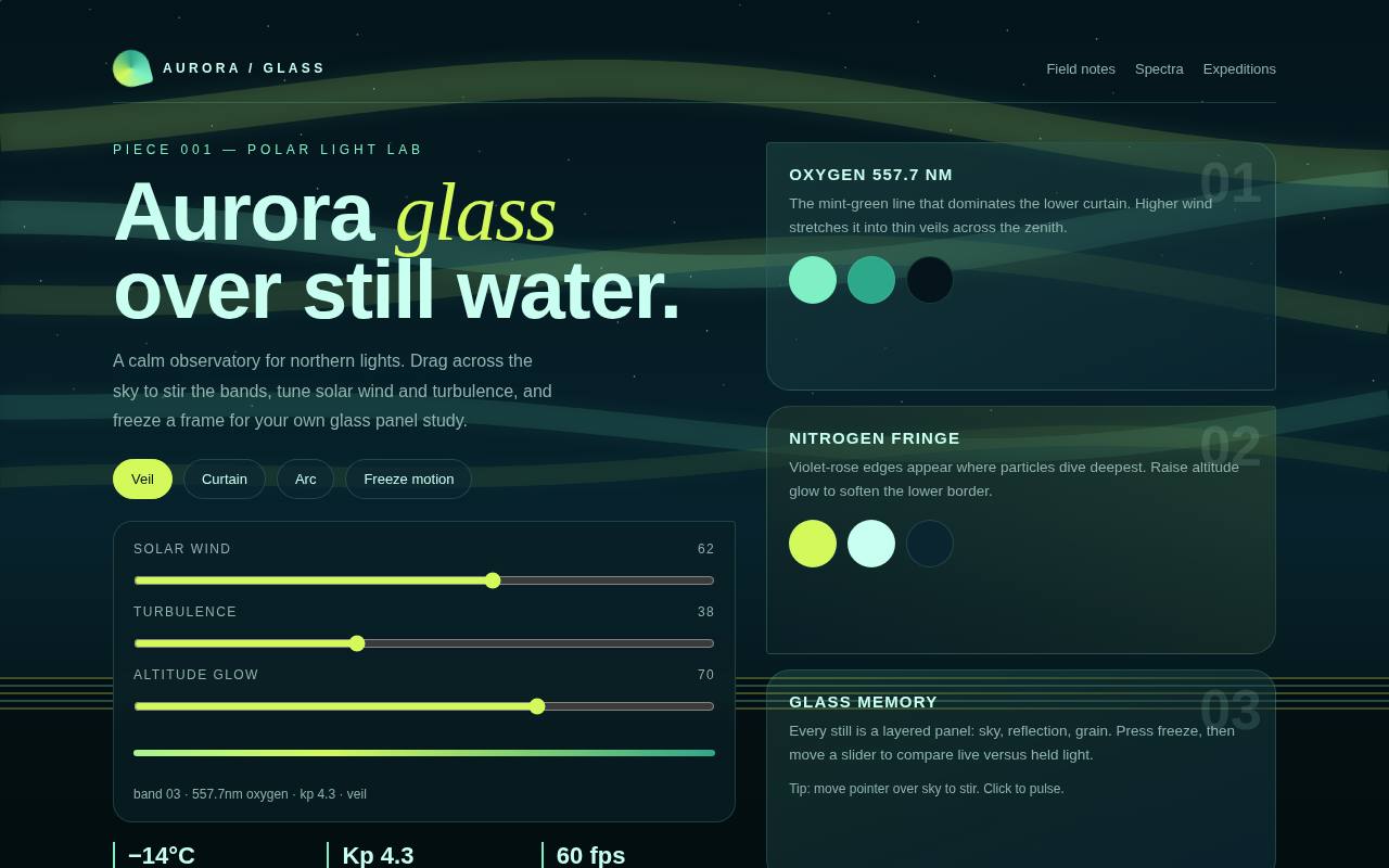 Aurora Glass — Northern Light Study — screenshot