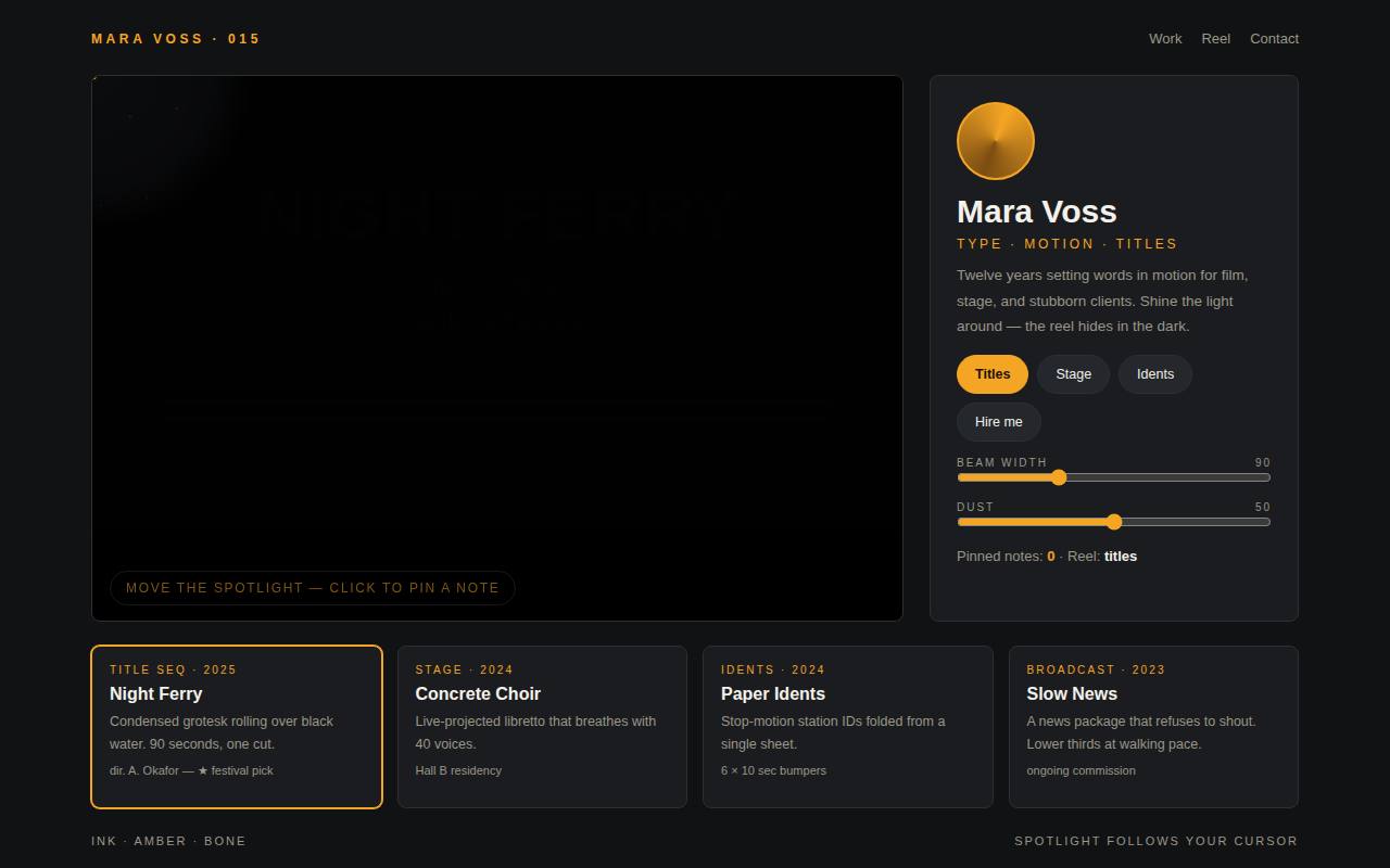 Portfolio Spotlight — Mara Voss, Type and Motion — screenshot