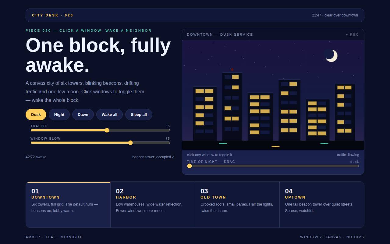 CSS City — A Block That Never Sleeps — screenshot