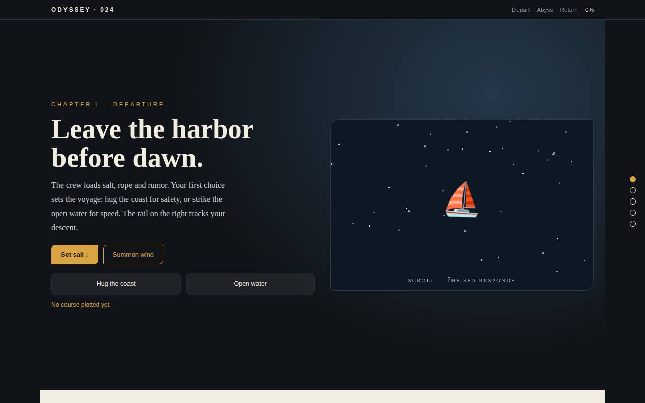 Scroll Odyssey — Voyage in Five Chapters — screenshot