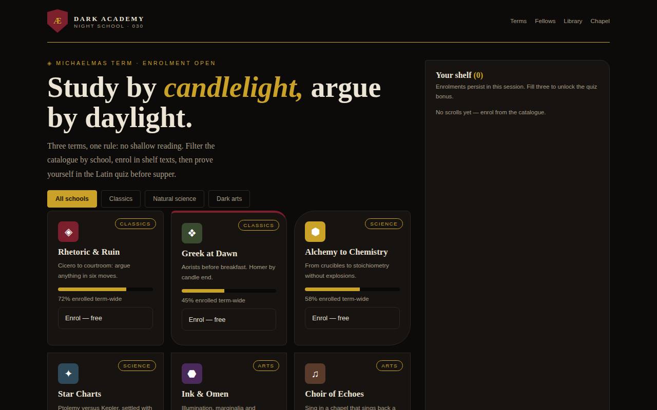 Dark Academy — Night School — screenshot