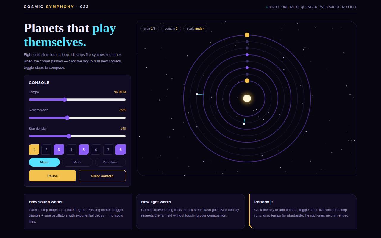 Cosmic Symphony — Sequencer of Spheres — screenshot