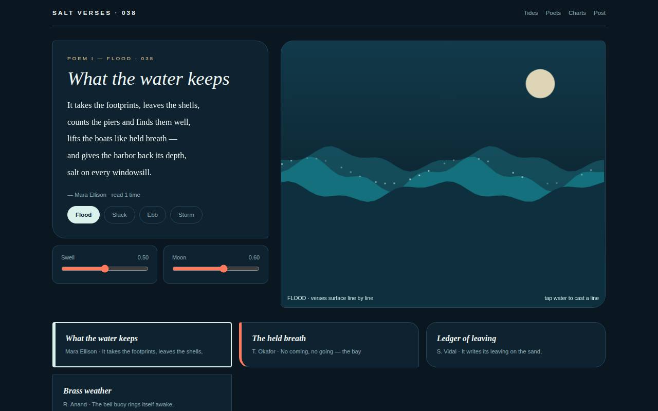 Tidal Poetry — Verses in Salt — screenshot