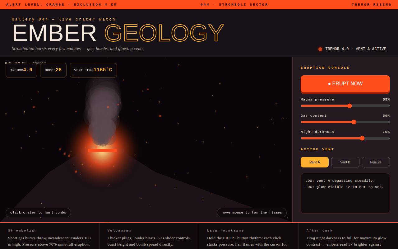 Volcano Ember — Strombolian Watch — screenshot