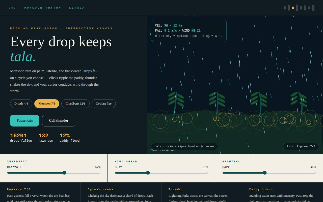 Monsoon Rhythm — Rain as Percussion — screenshot