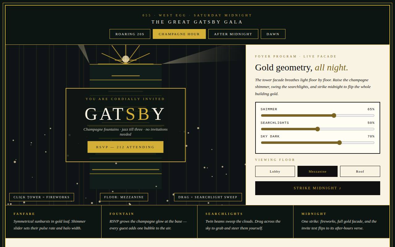 Art Deco Gatsby — Gold Geometry All Night — screenshot