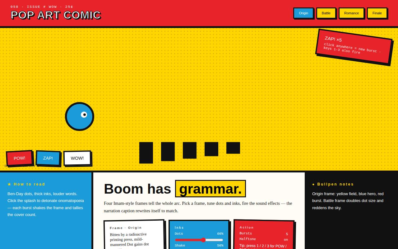 Pop Art Comic — Boom Has Grammar — screenshot