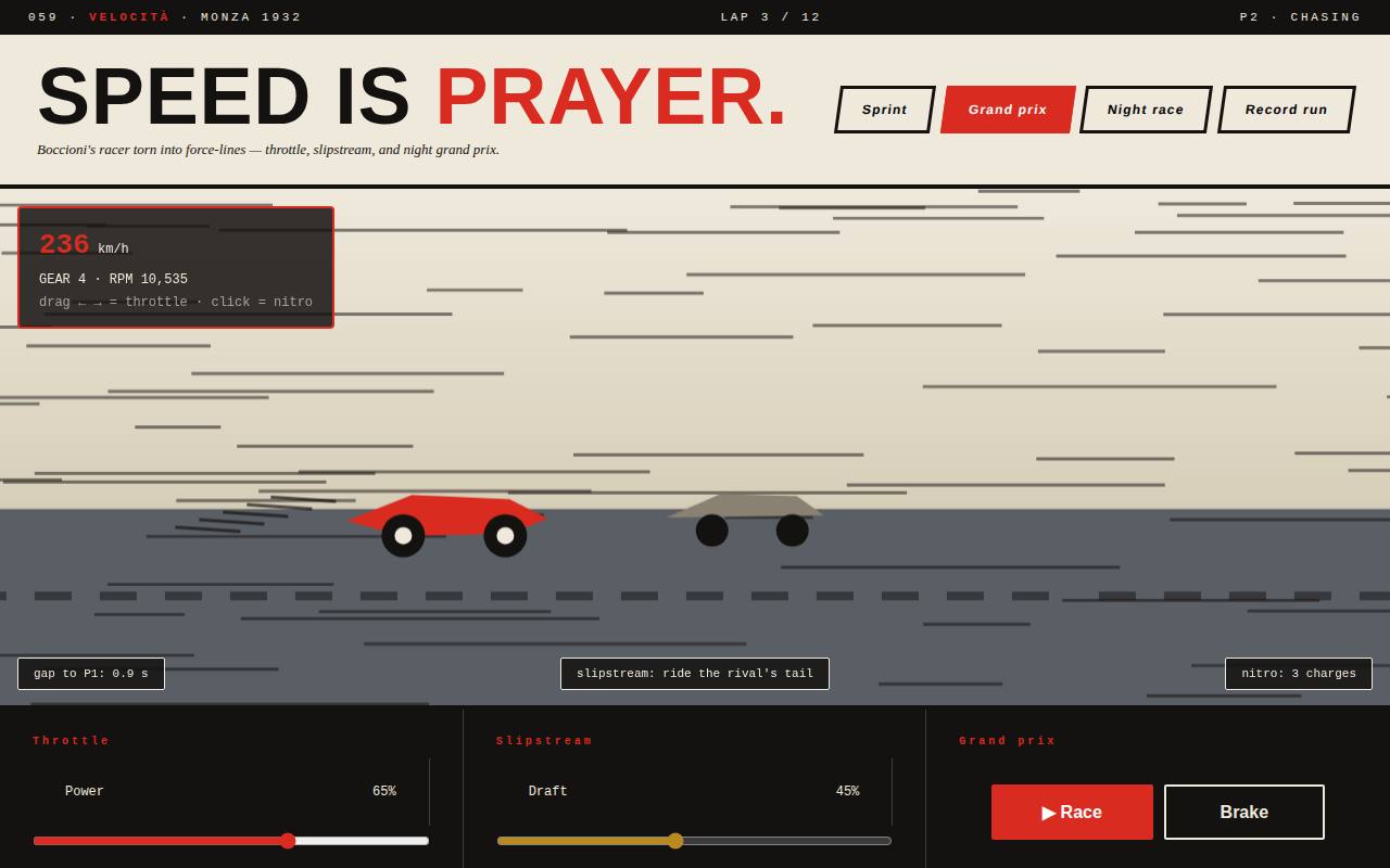 Futurist Speed — Velocity Prayer — screenshot