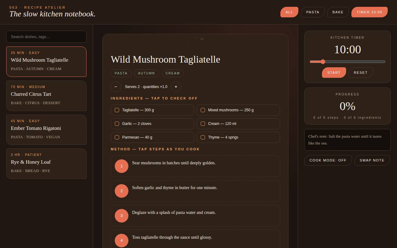 Recipe Atelier — screenshot