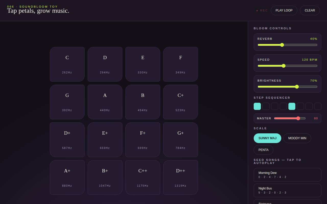 Soundbloom Toy — screenshot