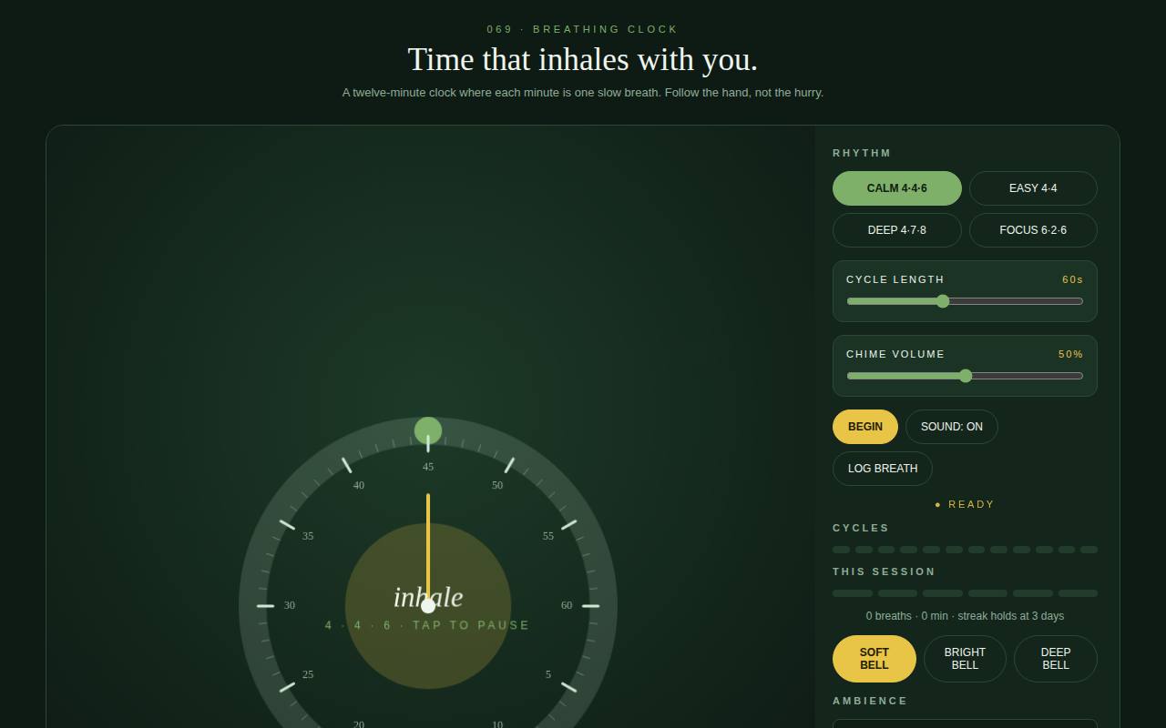 Breathing Clock — screenshot