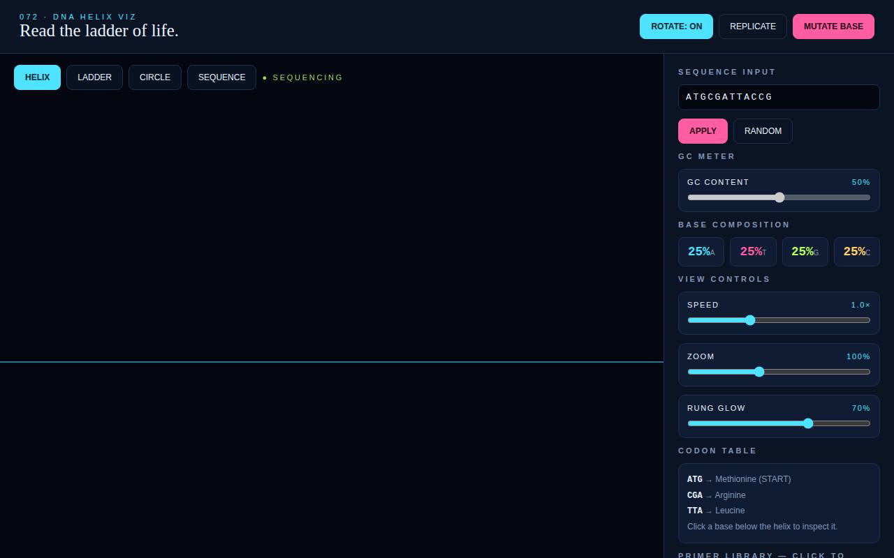 DNA Helix Viz — screenshot