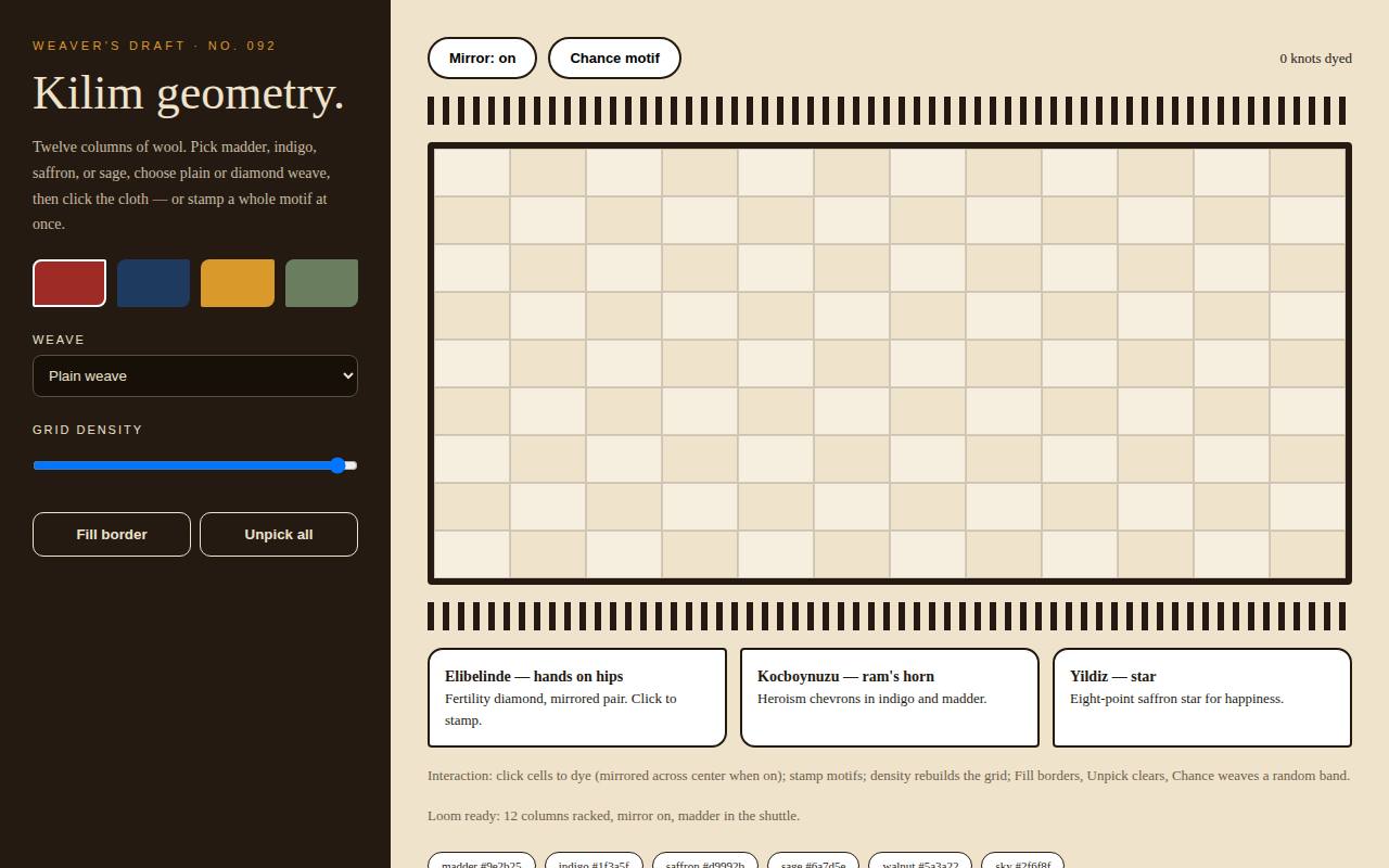 Kilim Geometry — Weaver's Draft — screenshot