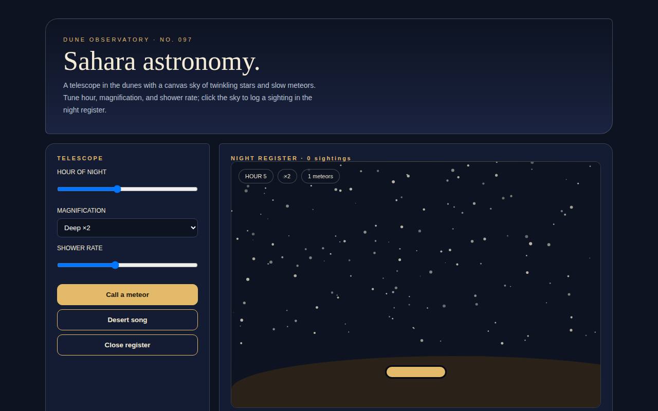 Sahara Astronomy — Dune Observatory — screenshot