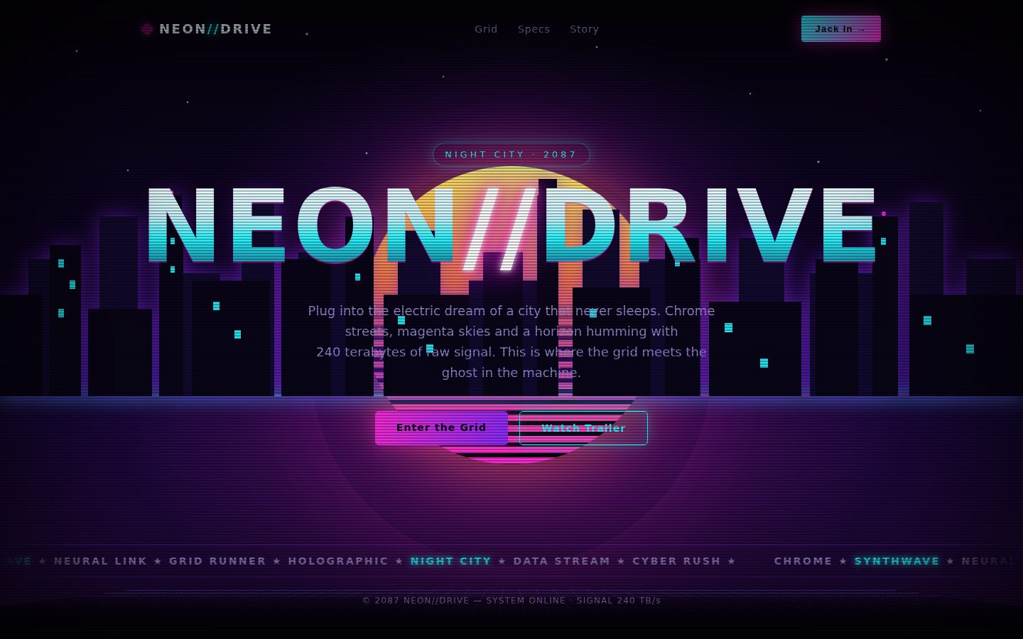 NEON//DRIVE — Night City (2087) screenshot