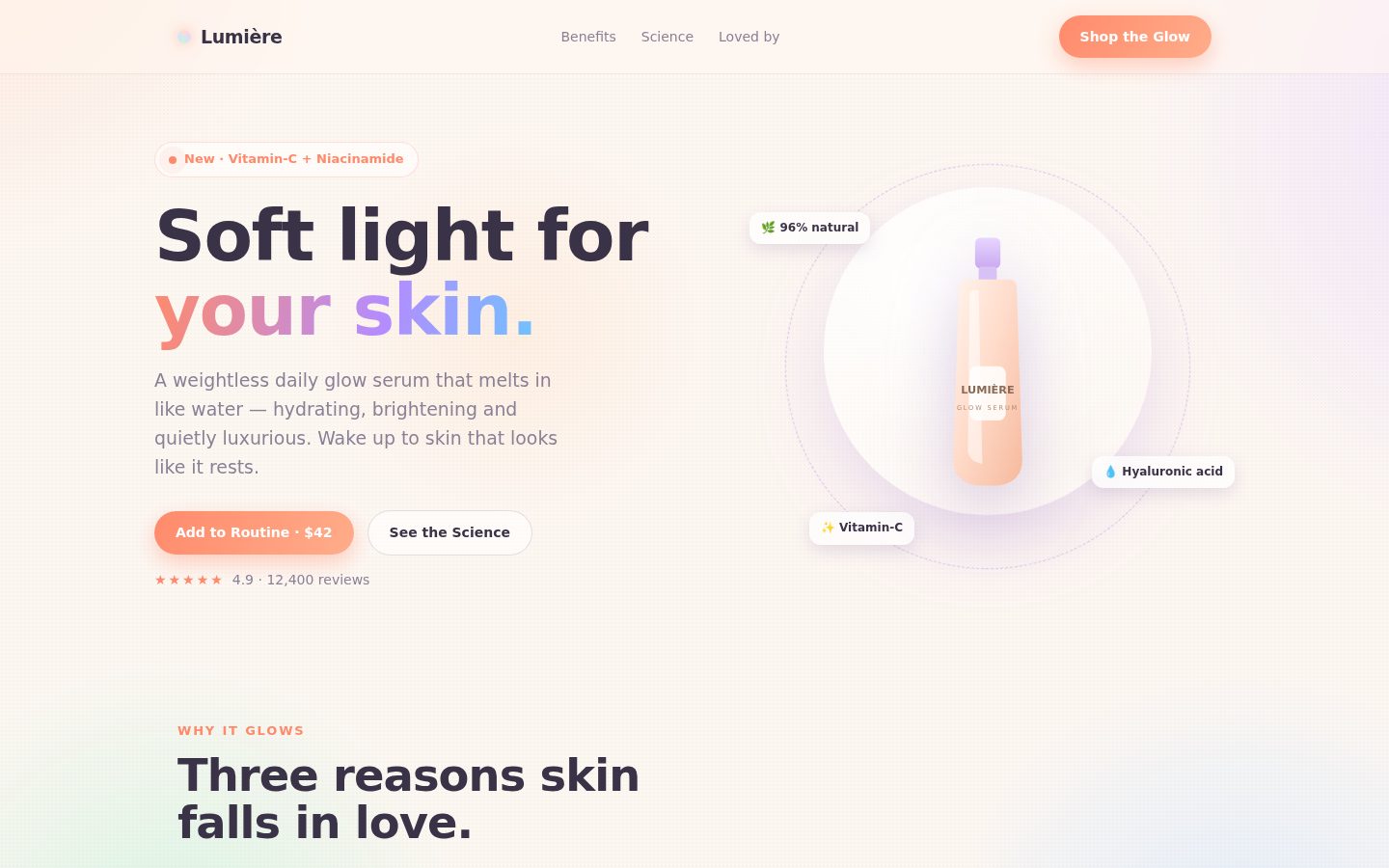 Lumière — Daily Glow Serum screenshot